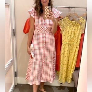 Gingham maxi dress NWT